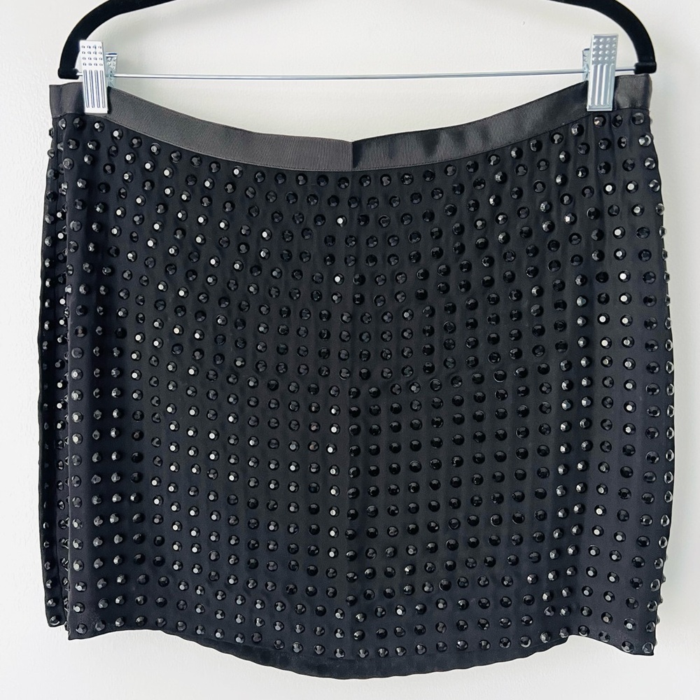 Haute Hippie Black Embellished Mini Skirt